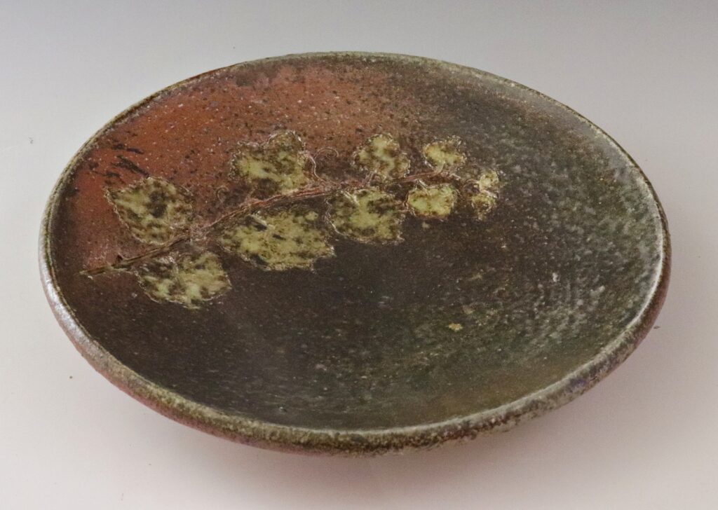 grape leaf impressed plate